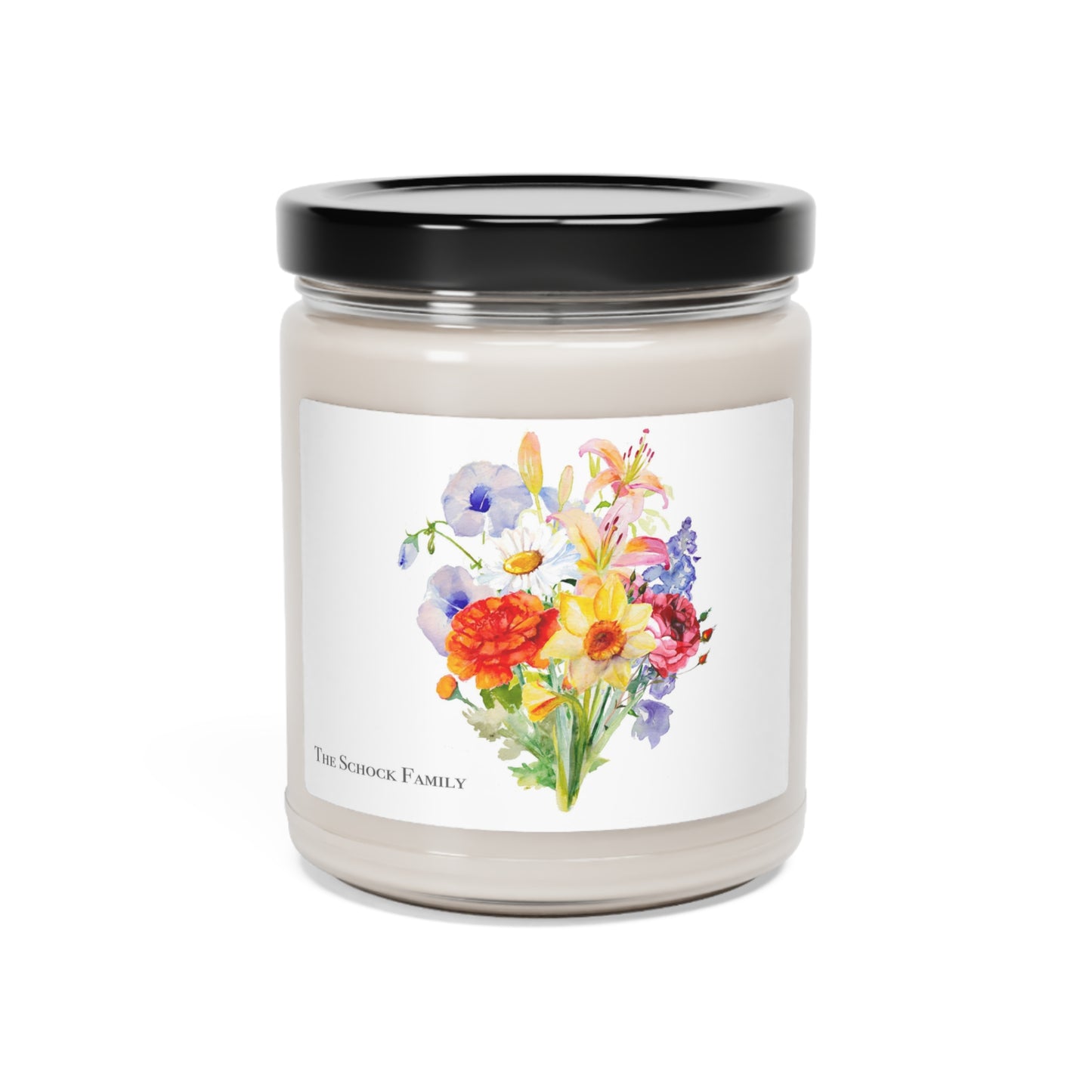 Family Birth Flower Bouquet - Custom Mother's Day Gift - Scented Soy Candle - 9 oz